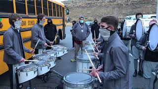 Horizon Drumline plays SCV Thirteen in the lot