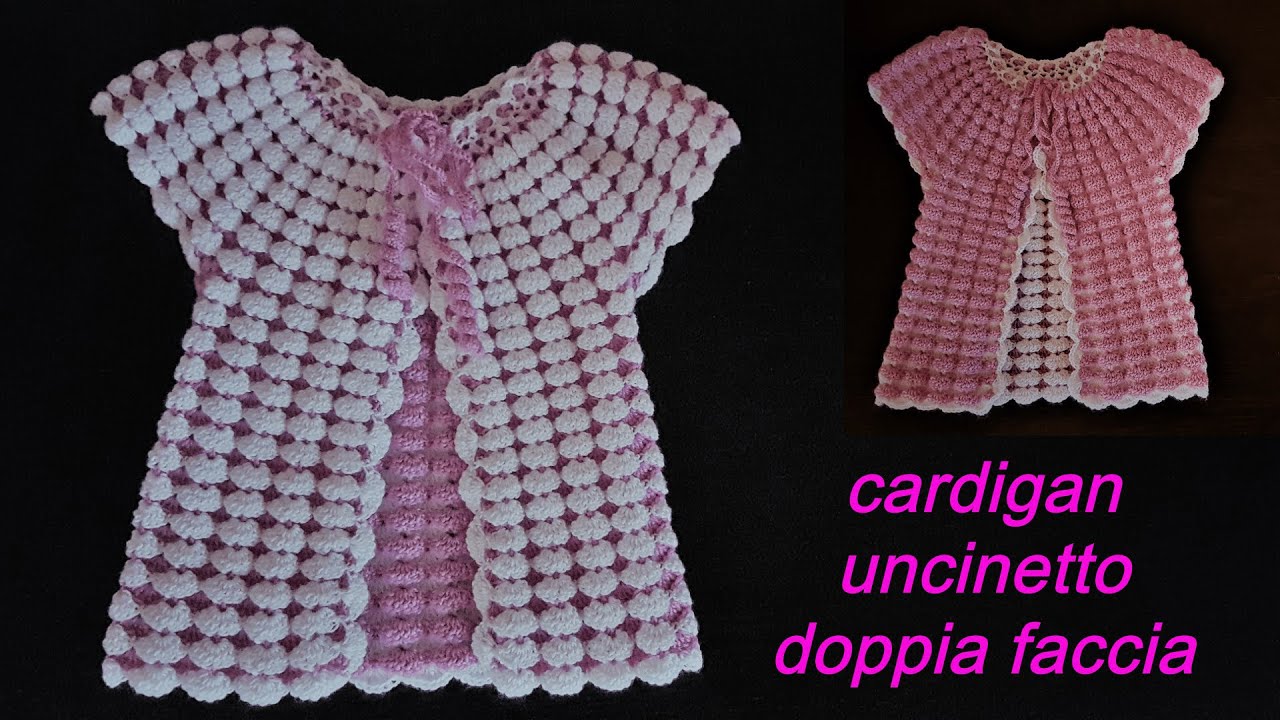 Cardigan all'uncinetto a crochet bimba/nina MARSHMALLOW - tutorial passo a  passo per tutte le taglie - YouTube