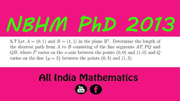 NBHM PhD 2013 || Q.5.7. Find shortest path in plane between two points
