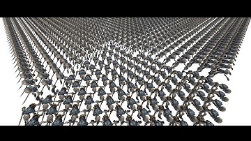 Testing Animation instantiation of 10000 skinned mesh ( Unity )