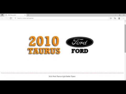 2010 Ford Taurus Bulbs | Light Bulb Type, Number, Size