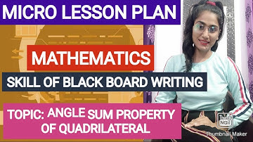 Micro Lesson Plan Math || Skill of BLACK BOARD WRITING || Maths Lesson Plan || B.ED Micro Lesson