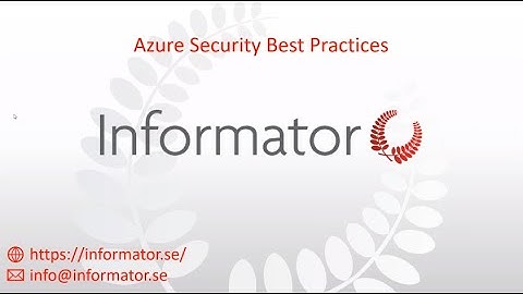 Azure Security Best Practices – Informator webinar