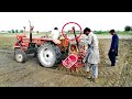 Cotton seed sowing old machine with fiat 480 tractor  punjab village tractors