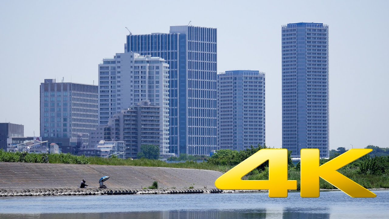 Tama River at Futako-Tamagawa - Tokyo - 多摩川, 二子玉川駅 - 4K Ultra HD