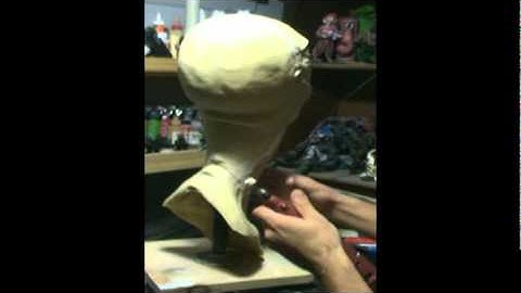 seaming a latex mask.mpg