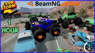 Evan Storm's BeamNG.DRIVE 1 HOUR Compliation Monster Truck & Off Road Adventure #BeamNGD.Drive screenshot 4