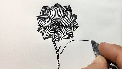 How to draw a flower easily / tangle pattern