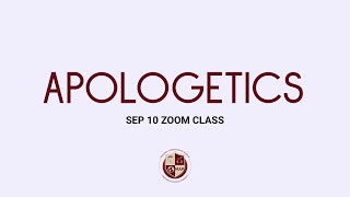 Apologetics Session 3 Recording