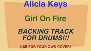 Video thumbnail of "Alicia Keys - Girl On Fire - Backing Track for DRUMS!!! (Cover by Ely Jaffe)"