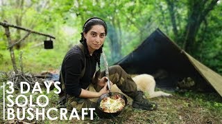 3 DAYS BUSHCRAFT OVERNIGHT – RUSSIAN CANVAS TENT, COOKING, ARROW MAKING, etc [Full documentary]