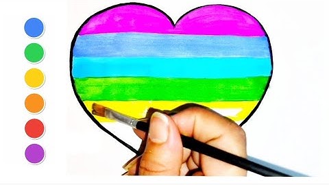How to draw a Heart | Rainbow Glitter Heart Colouring | Kids Video | Learn Colours #kidsvideo