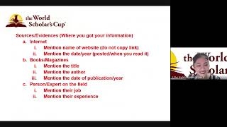 World Scholar's Cup 2023 Collaborative Writing Training SESSION 1