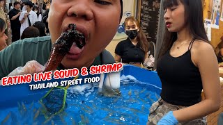 Eating Live SQUID and Jumping SHRIMP Salad | Thai Famous Street Food screenshot 4