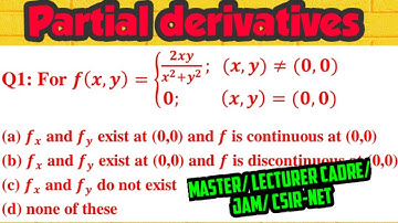 Functions of Several Variables | Partial Derivatives | Master Cadre | Lecturer Cadre| CSIR-NET | JAM
