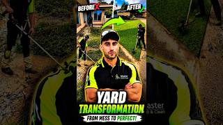 Overgrown Yard Transformation! 🌿✨#shorts #lawncare #yardtransformation
