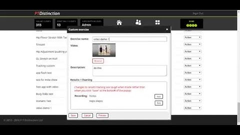 Adding your own custom exercises with custom results charting to PT Distinction
