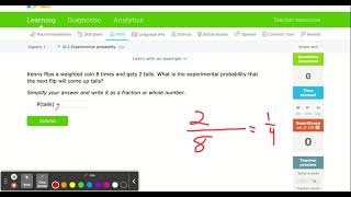 IXL - Experimental probability (Algebra 1 practice)