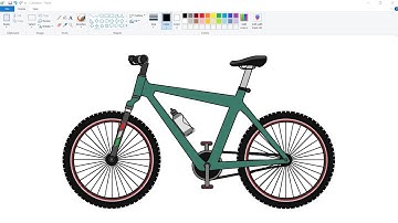 How to draw a Bicycle in Ms Paint | Cycle Drawing step by step. #computerdrawing #mspaint