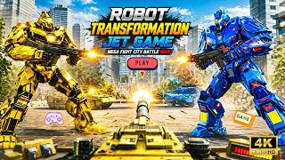 Angry Bee Robot Car Jet Transformation Game 2026 Robot Bee Fighting in City screenshot 5