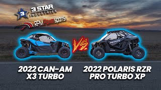 2022 RZR Pro XP Turbo vs 2022 Can Am X3 Turbo | Drag Race w/ @LCPowersports