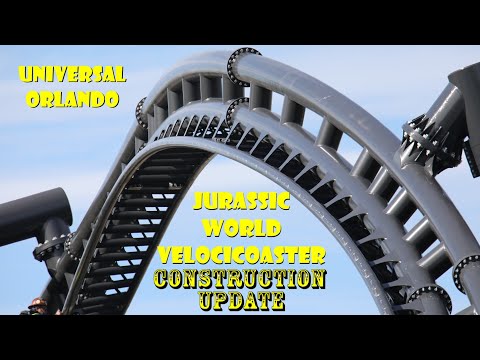 Universal Orlando Resort Jurassic World VelociCoaster Construction Update 12.2.20 Battle Scars!