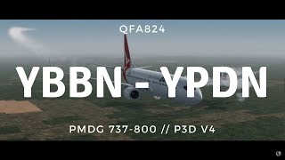 QFA824 - PMDG 737 - YBBN to YPDN - P3D v4