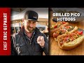Charred Pico Hotdogs on Kamado Joe Charcoal Grill | Chef Eric Recipes