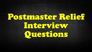 Celebrity Postmaster Relief Interview Questions Profile