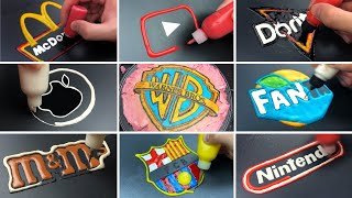 Famous Brands Logos Pancake Art  Warner Bros., Apple, McDonald's, 20th Century Fox