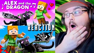 “Alex and the Dragon” [VERSION A & B] Minecraft Animation Music Video (Song - Fly Away) REACTION!!!