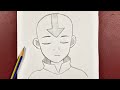 Easy cartoon drawing | how to Aang [THE AVATAR ] step-by-step