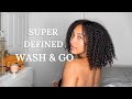 DEFINED WASH AND GO HAIR ROUTINE | How to Define & Moisturize 3c/4a Curls *LCO Method*