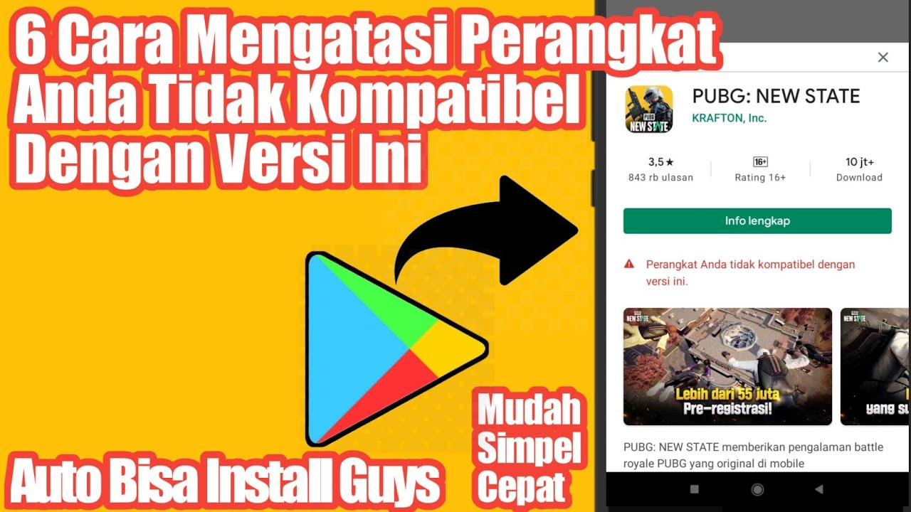Cara Mengatasi Perangkat Anda Tidak Kompatibel Dengan Versi Ini Pubg