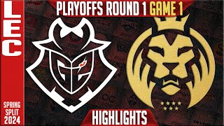 G2 vs MDK Highlights Game 1 | LEC Spring Playoffs 2024 Upper R1 | G2 Esports vs MAD Lions KOI G1