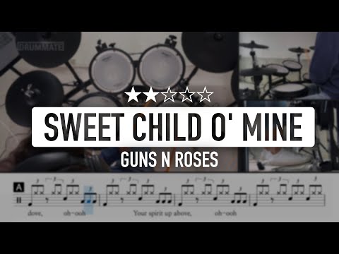 Sweet Child O' Mine - Guns N Roses Rock Drum Cover, Tutorial
