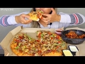 ASMR: Pizza Hut Supreme Pizza and Garlic Wings *Eating Sounds*