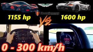 Aston martin Valkyrie VS  Koenisegg jesko absolut drag race Acceleration 100-300 km\/h #facebookads