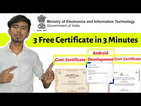 3 Free Certificate in 3 Minutes | Android App Development Course | Government Free Certificate