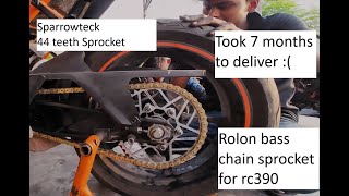 KTM RC390 2022 44T Sprocket installation ||Rolon Brass Chain ||