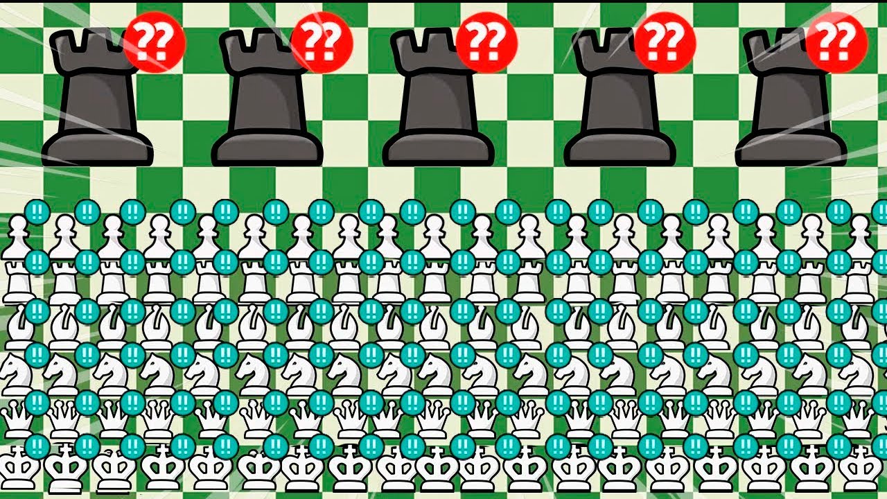 100 ALL CHESS PIECES VS 5 ROOKS | Chess Memes #181 - YouTube