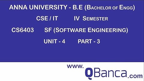 QBanca | Anna University-2013 R | CSE DEPT(4TH SEM) | CS6403-Software Engineering |  Unit 4 | Part-3