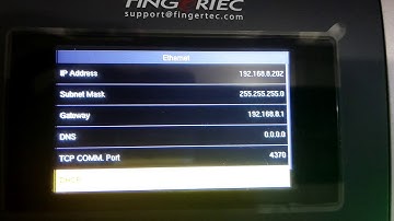 Fingertec TA100C or AC100C IP Adress Configuration