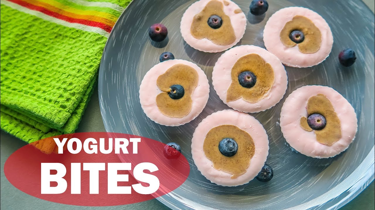 Peanut Butter Blueberry Frozen Yogurt Bites │Homemade recipes│Quick