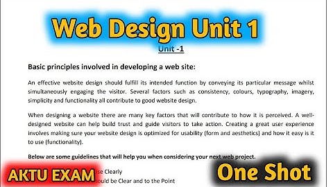 Web Design Unit 1 One Shot | WD Unit 1 One Shot Revision| Aktu Web Design Unit 1 For Semester