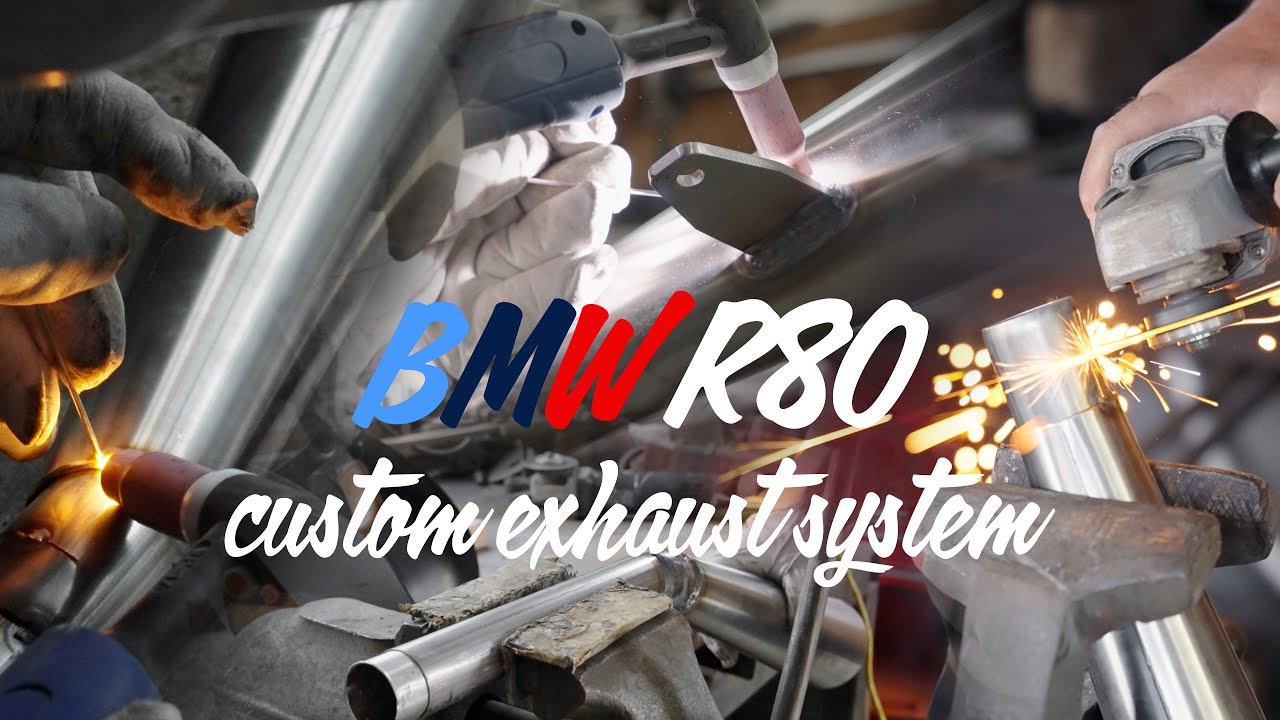 BMW R80 custom exhaust system - YouTube