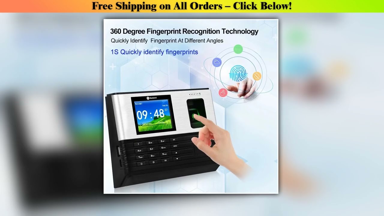 Wifi RFID 2.8inch Biometric Fingerprint Time Attendance TCP/IP USB Office Check-in Realand System