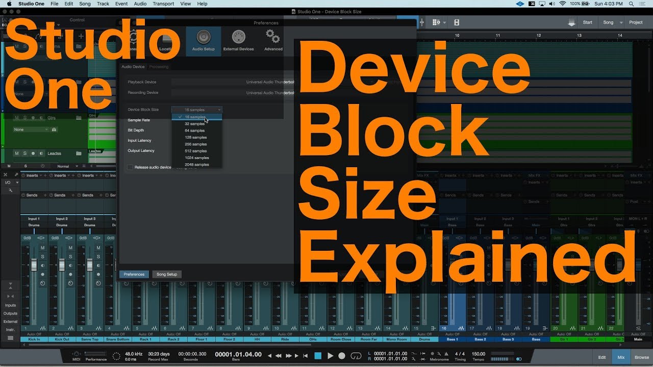 Studio One Device Block Size and When to use What? YouTube