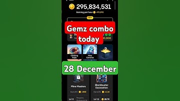 Gemz daily combo today 28 December| gemz daily combo card | today Combo gemz #combo #bot
