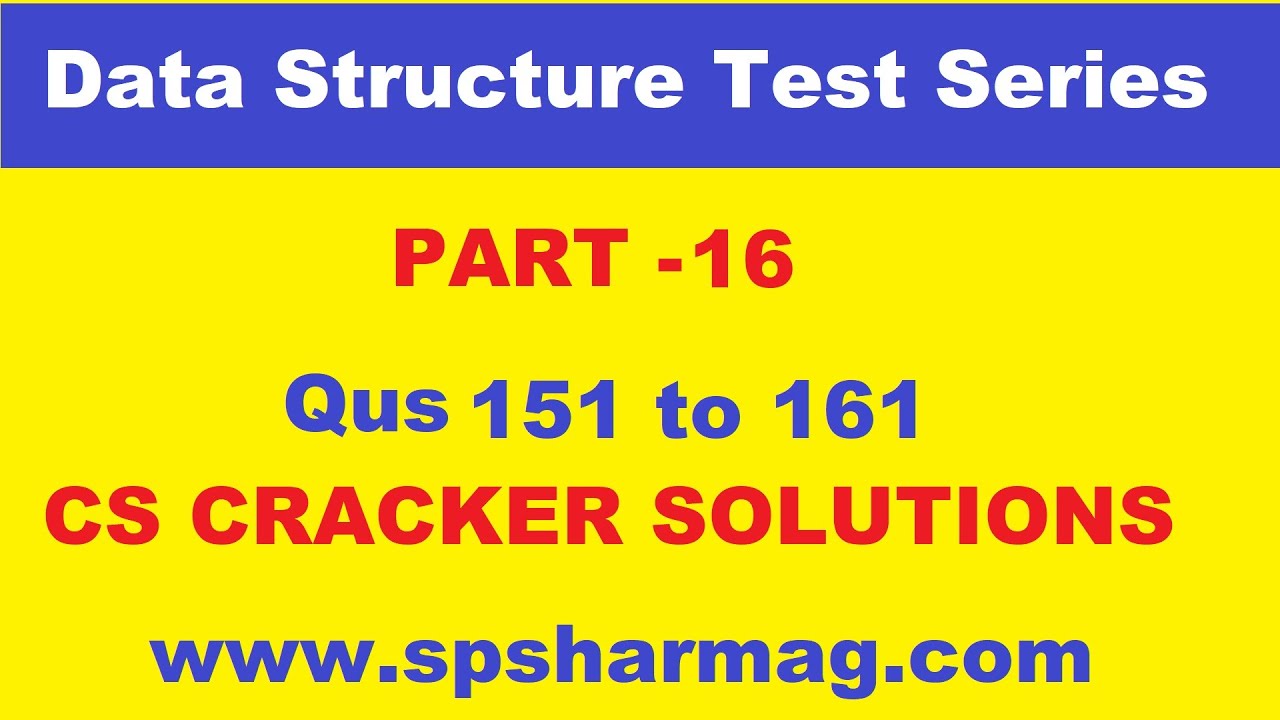 Data Structure Test Series Set - 16 - YouTube